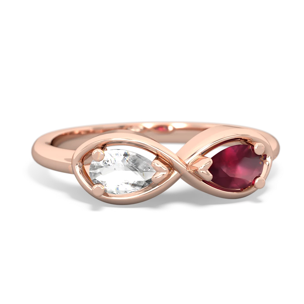 White Topaz Infinity 14K Rose Gold ring R5050