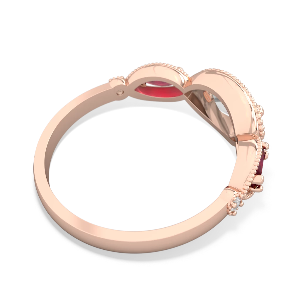 White Topaz Milgrain Marquise 14K Rose Gold ring R5700