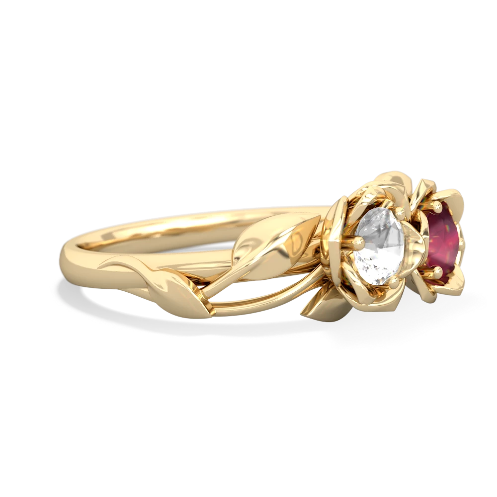 White Topaz Rose Garden 14K Yellow Gold ring R5510