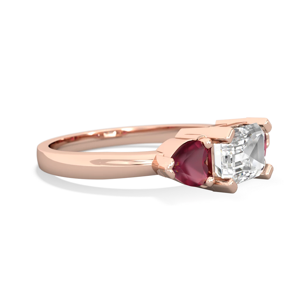 White Topaz Three Stone 14K Rose Gold ring R5235