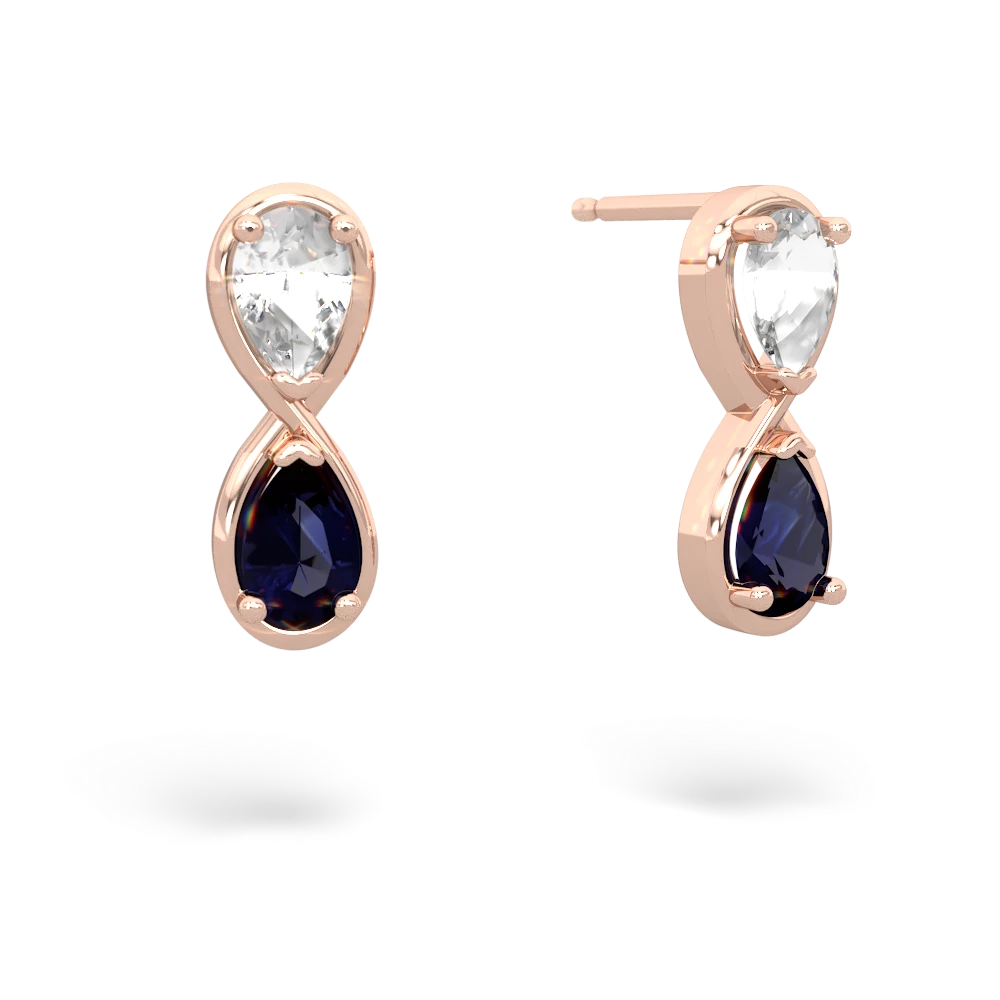 White Topaz Infinity 14K Rose Gold earrings E5050