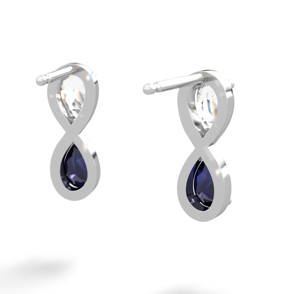 White Topaz Infinity 14K White Gold earrings E5050