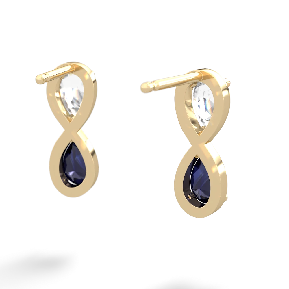 White Topaz Infinity 14K Yellow Gold earrings E5050