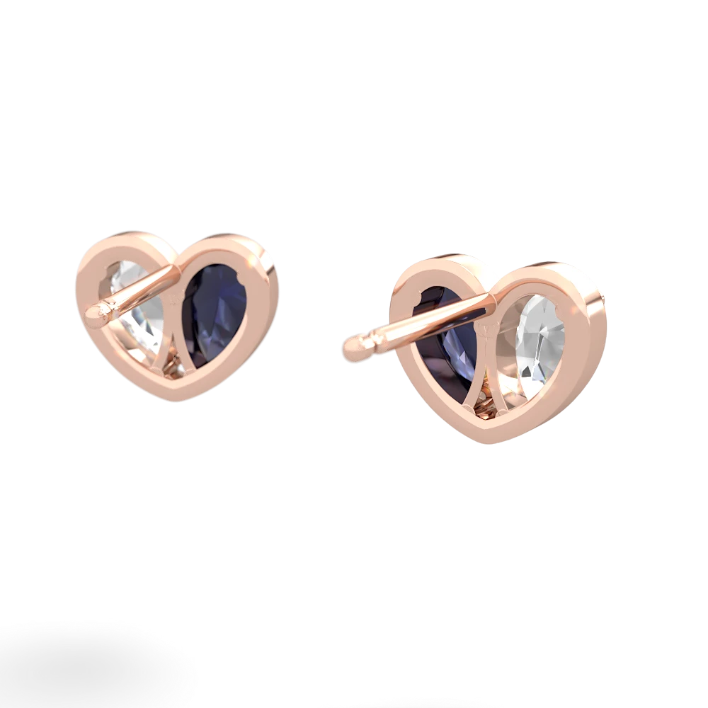 White Topaz 'Our Heart' 14K Rose Gold earrings E5072