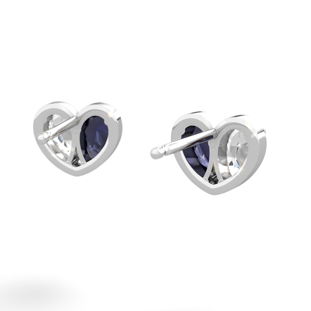 White Topaz 'Our Heart' 14K White Gold earrings E5072