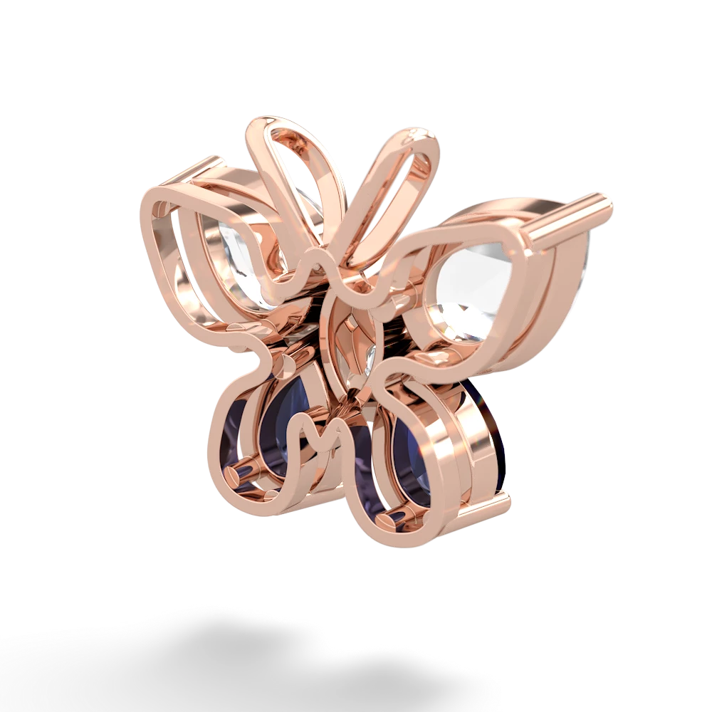 White Topaz Butterfly 14K Rose Gold pendant P2215