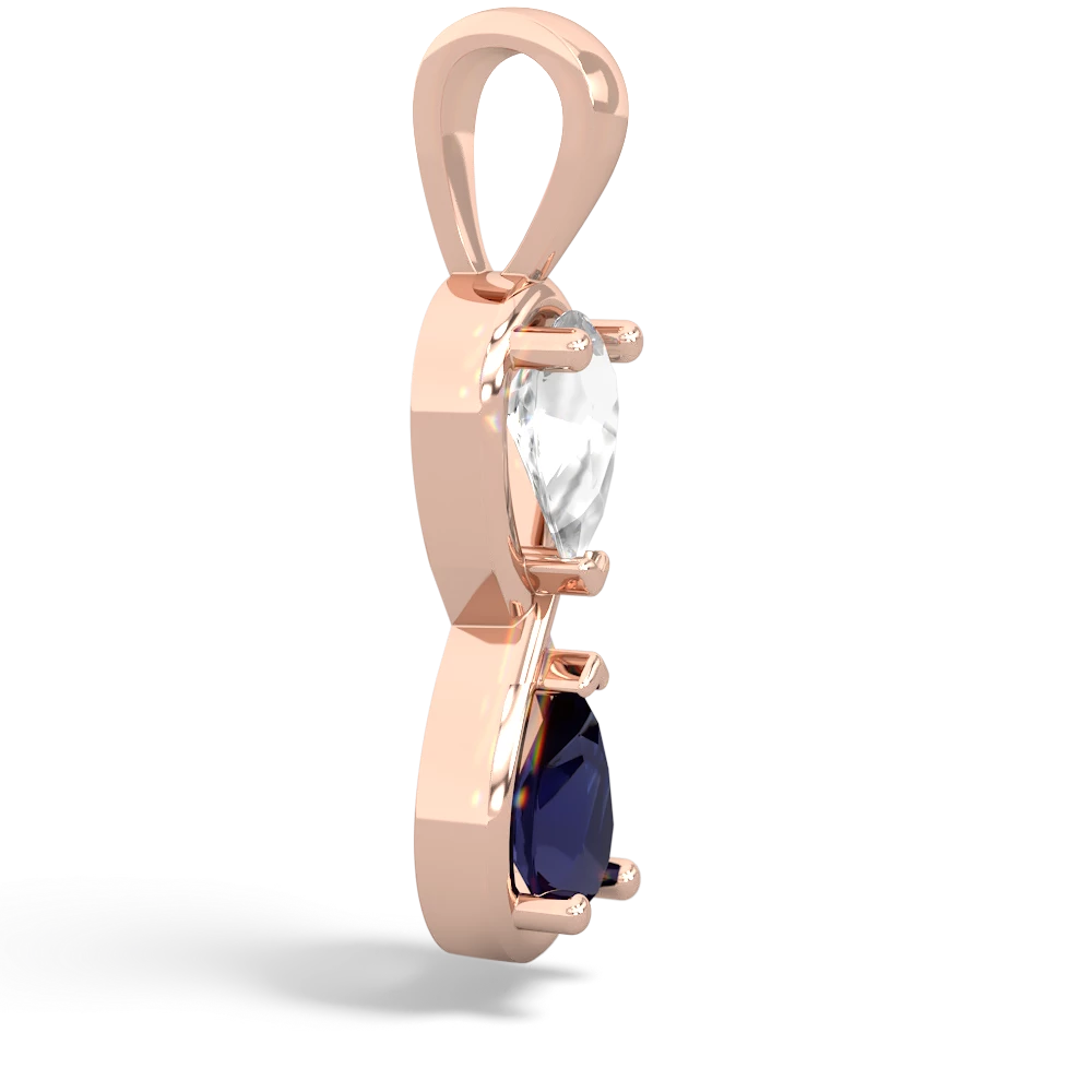 White Topaz Infinity 14K Rose Gold pendant P5050