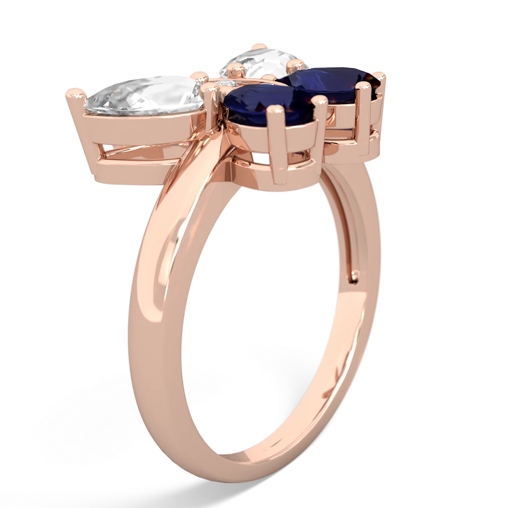 White Topaz Butterfly 14K Rose Gold ring R2215