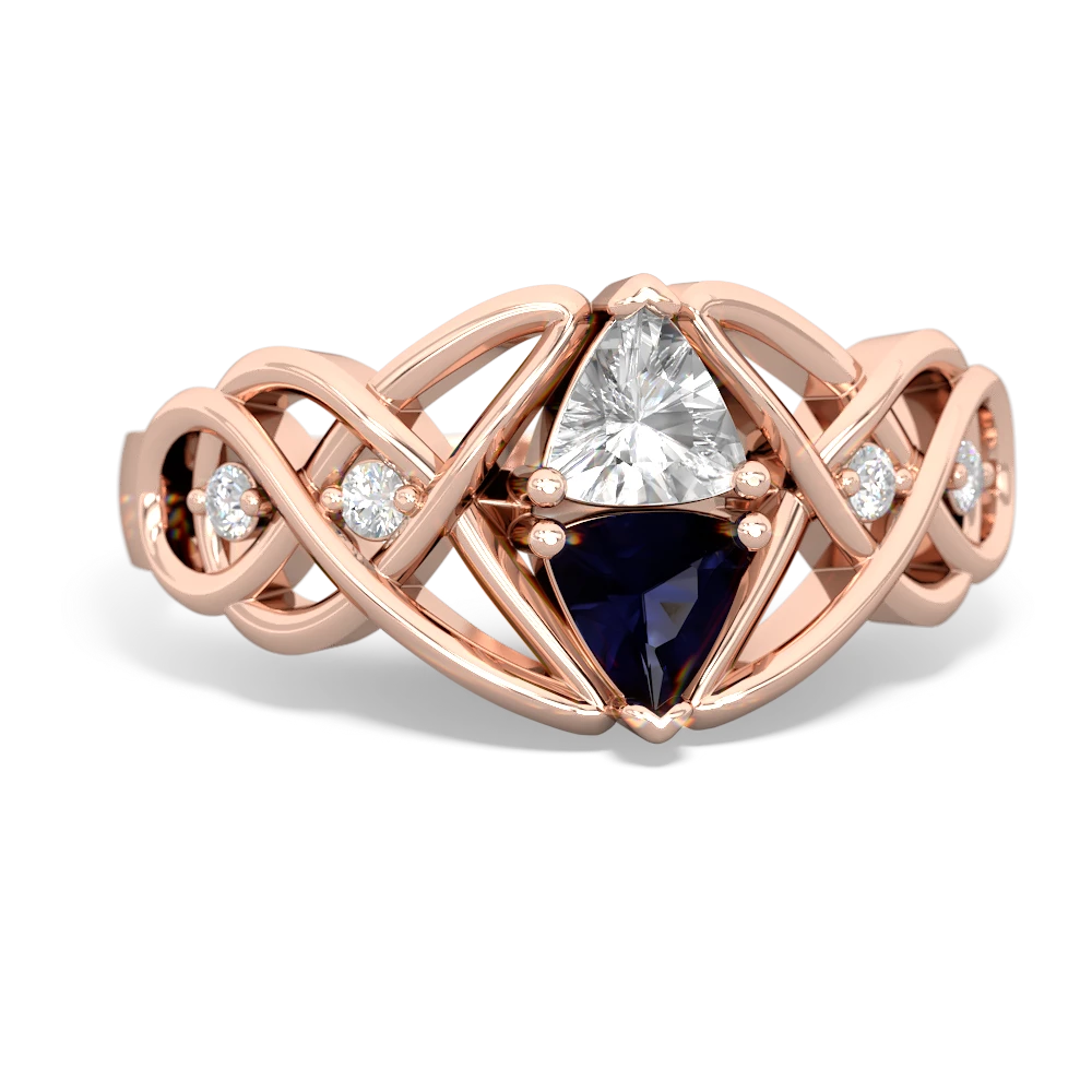 White Topaz Keepsake Celtic Knot 14K Rose Gold ring R5300