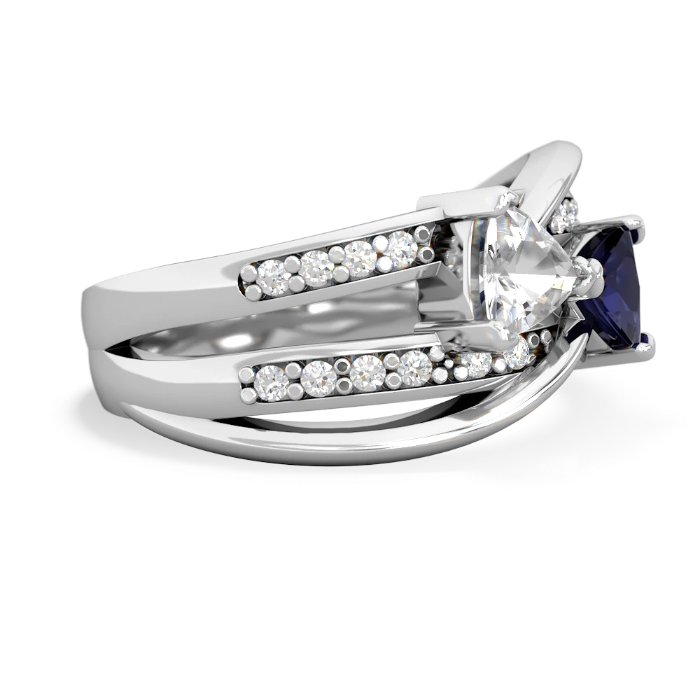 White Topaz Bowtie 14K White Gold ring R2360