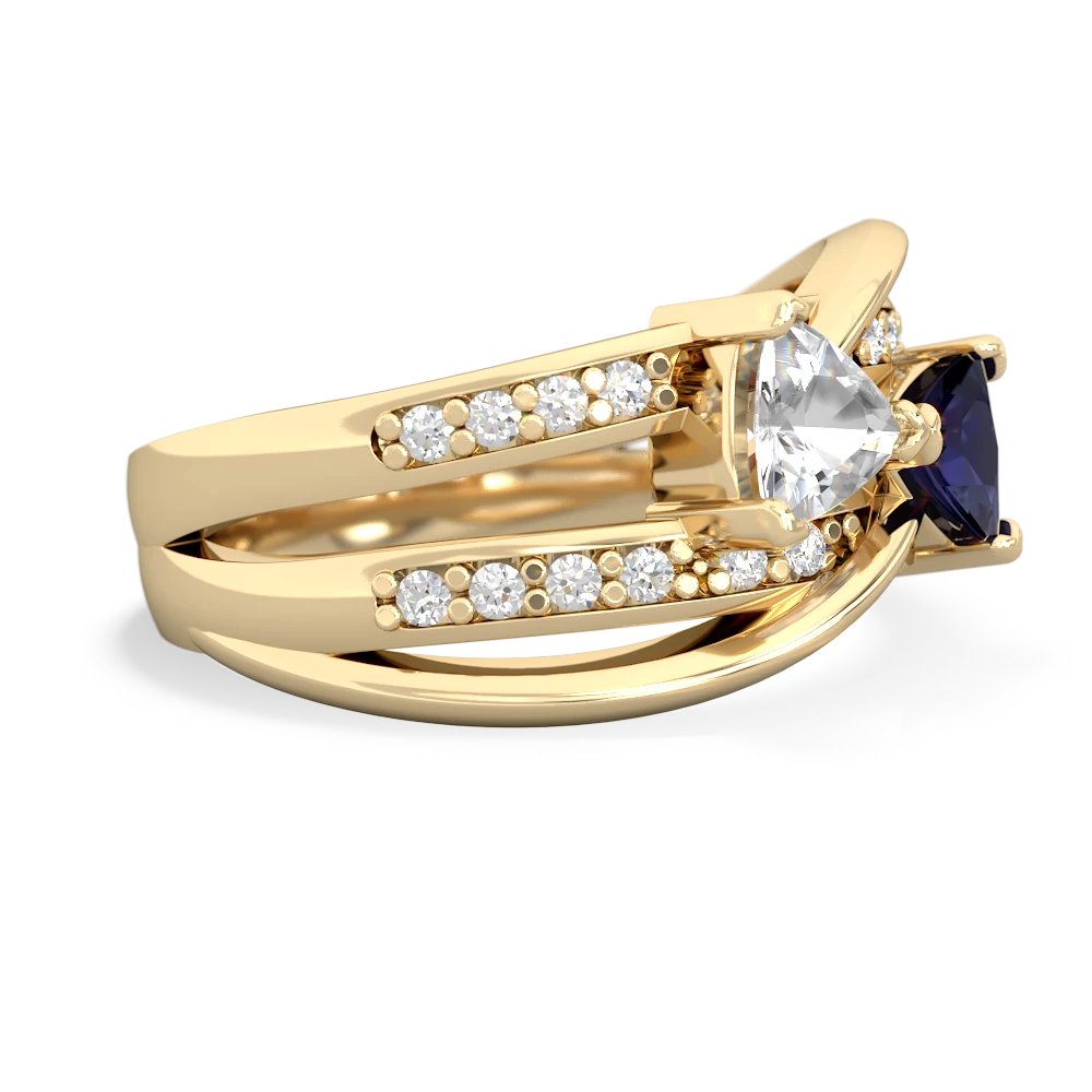 White Topaz Bowtie 14K Yellow Gold ring R2360