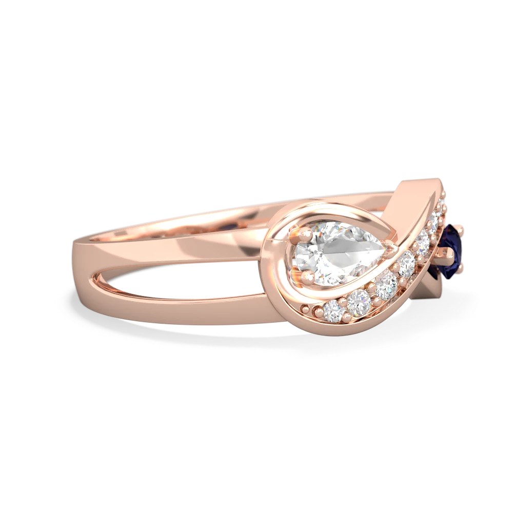 White Topaz Diamond Infinity 14K Rose Gold ring R5390