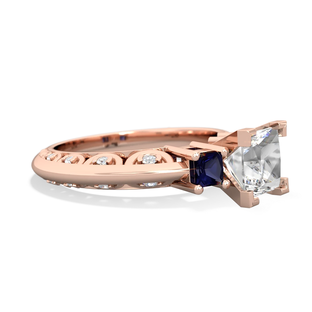 White Topaz Eternal Embrace Engagement 14K Rose Gold ring C2001