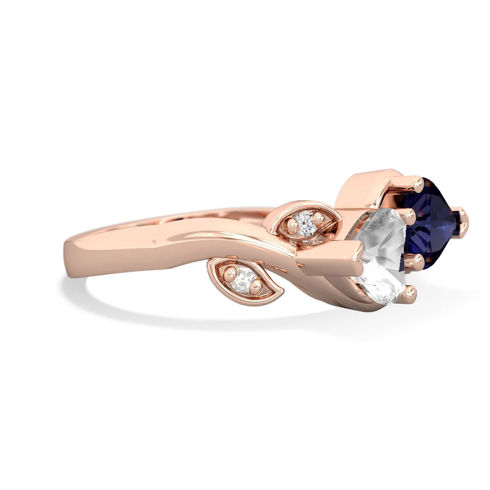 White Topaz Floral Elegance 14K Rose Gold ring R5790