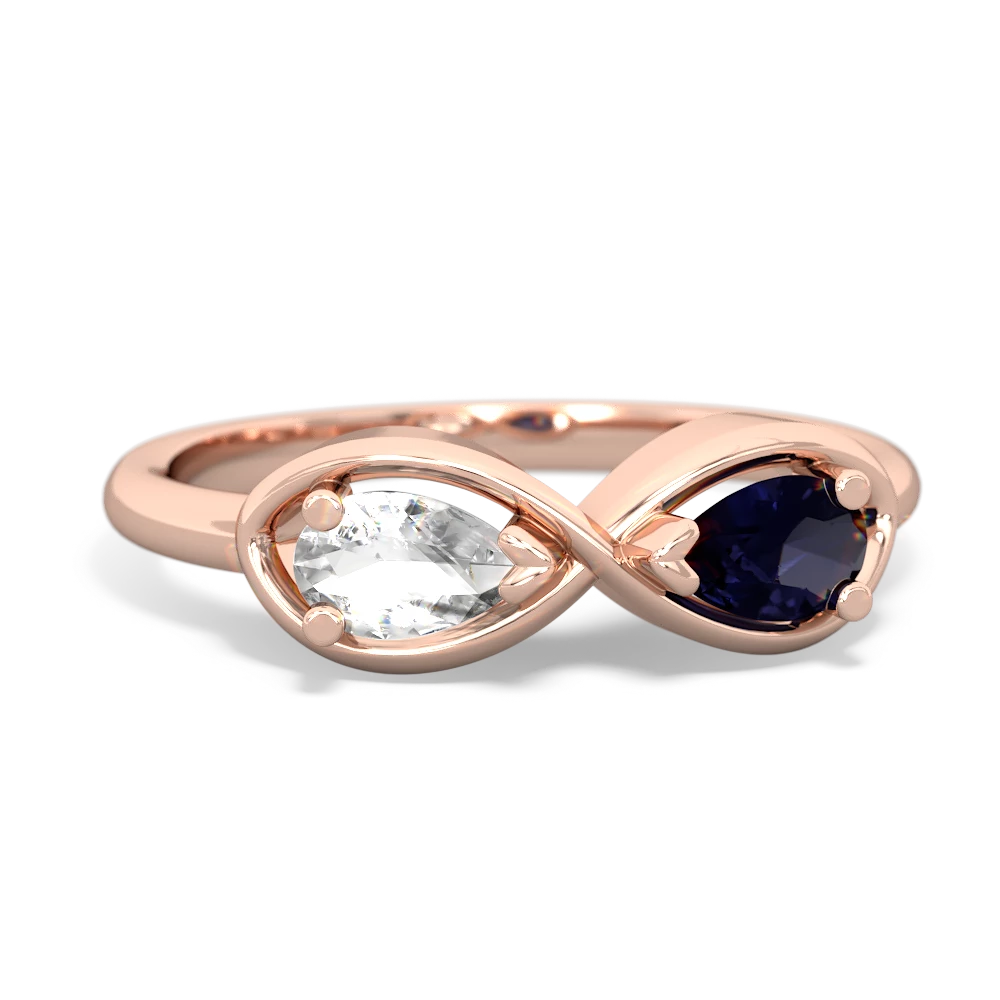 White Topaz Infinity 14K Rose Gold ring R5050