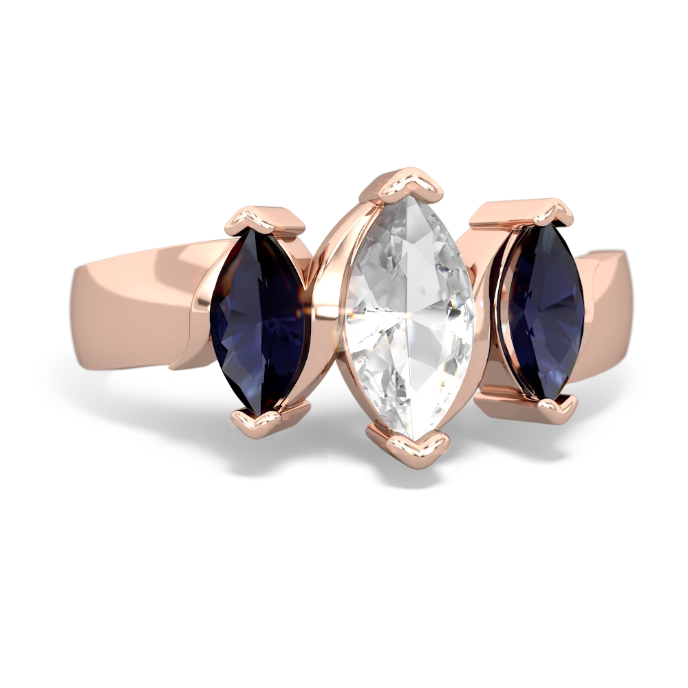 White Topaz Three Peeks 14K Rose Gold ring R2433