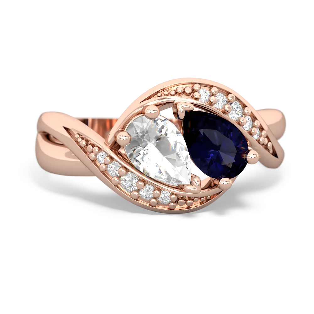 White Topaz Summer Winds 14K Rose Gold ring R5342