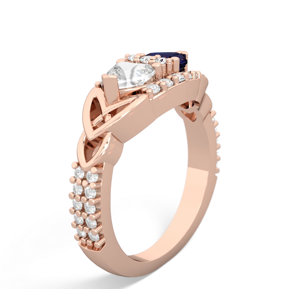 White Topaz Sparkling Celtic Knot 14K Rose Gold ring R2645