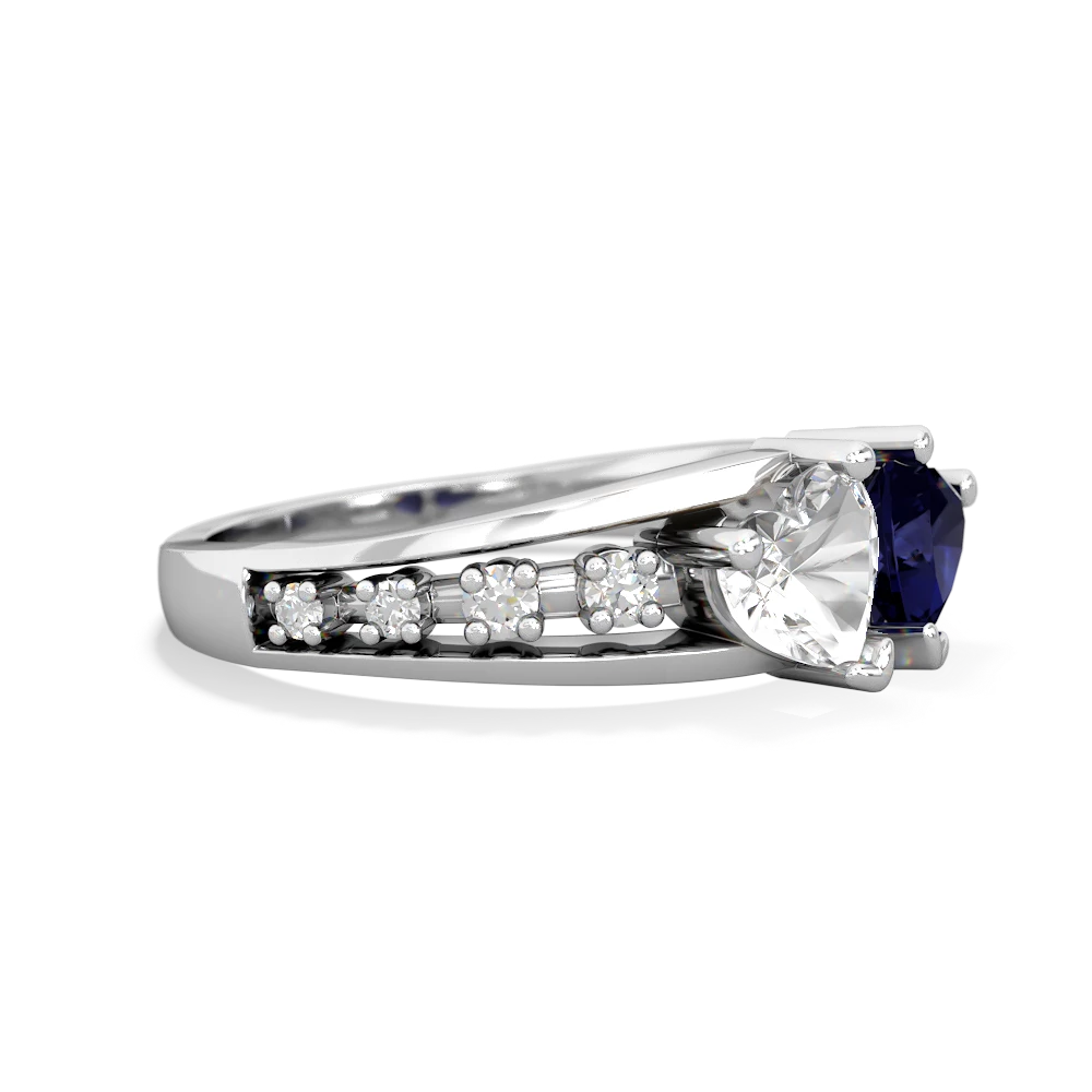 White Topaz Heart To Heart 14K White Gold ring R3342