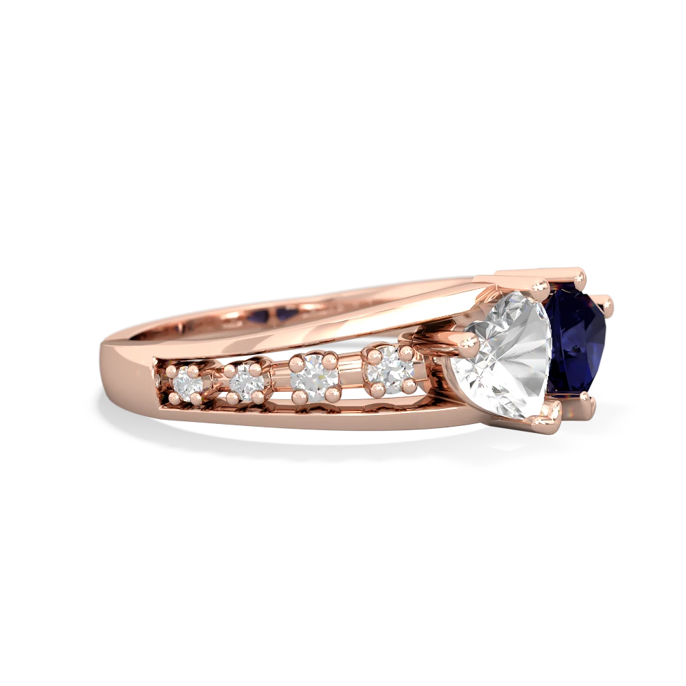 White Topaz Heart To Heart 14K Rose Gold ring R3342