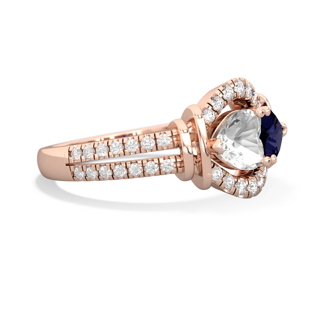 White Topaz Art-Deco Keepsake 14K Rose Gold ring R5630