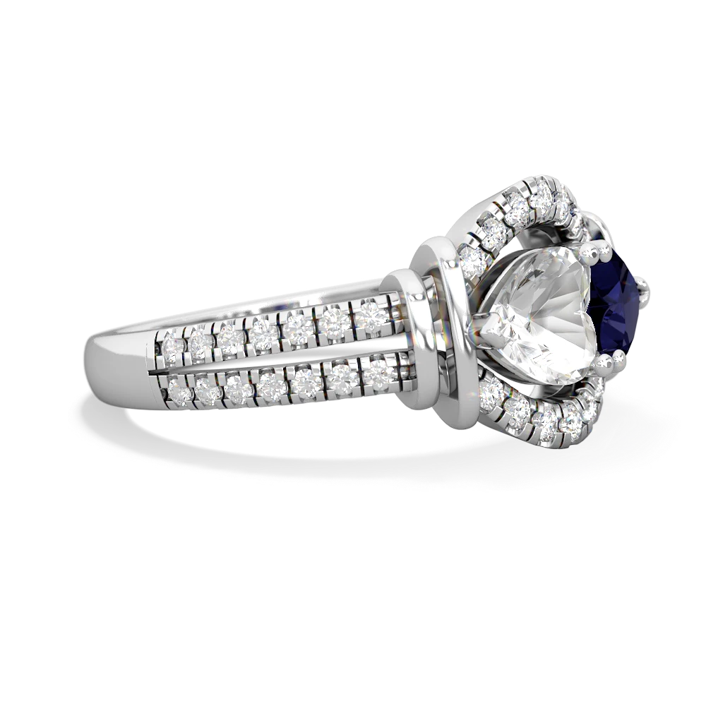 White Topaz Art-Deco Keepsake 14K White Gold ring R5630