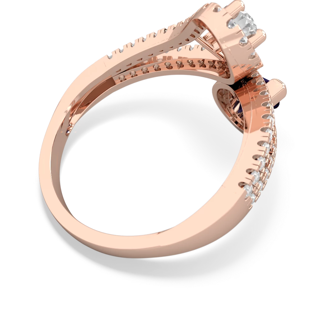 White Topaz Diamond Dazzler 14K Rose Gold ring R3000