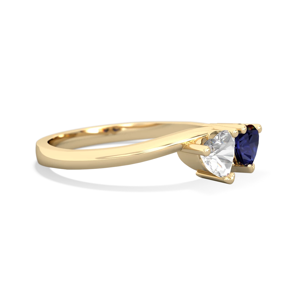 White Topaz Sweethearts 14K Yellow Gold ring R5260