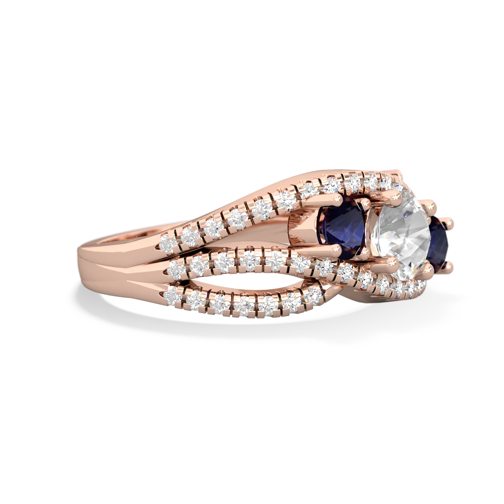 White Topaz Three Stone Aurora 14K Rose Gold ring R3080