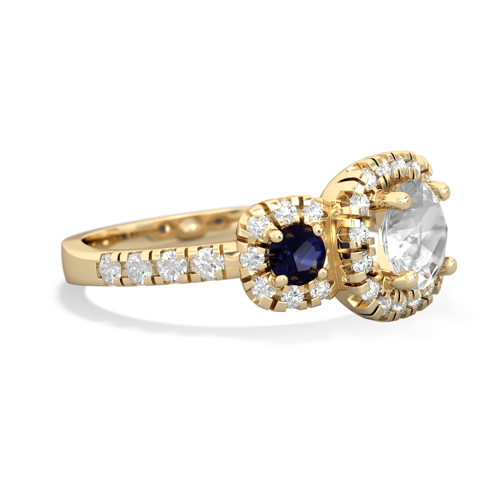 White Topaz Regal Halo 14K Yellow Gold ring R5350