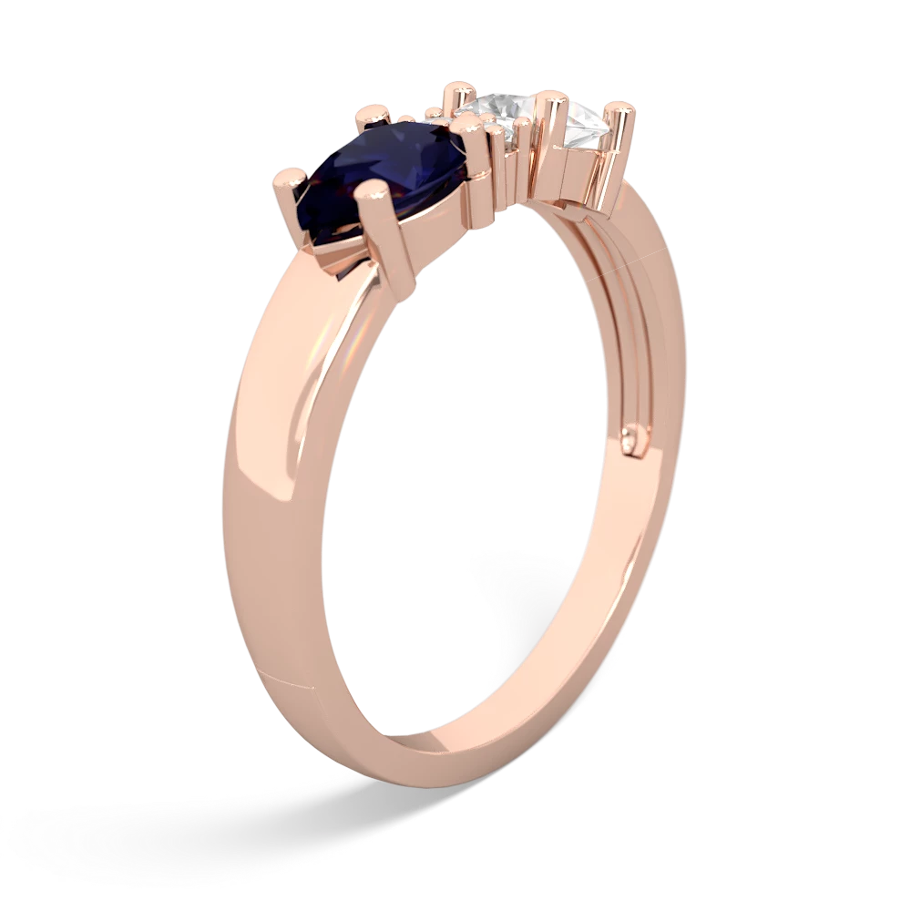 White Topaz Pear Bowtie 14K Rose Gold ring R0865