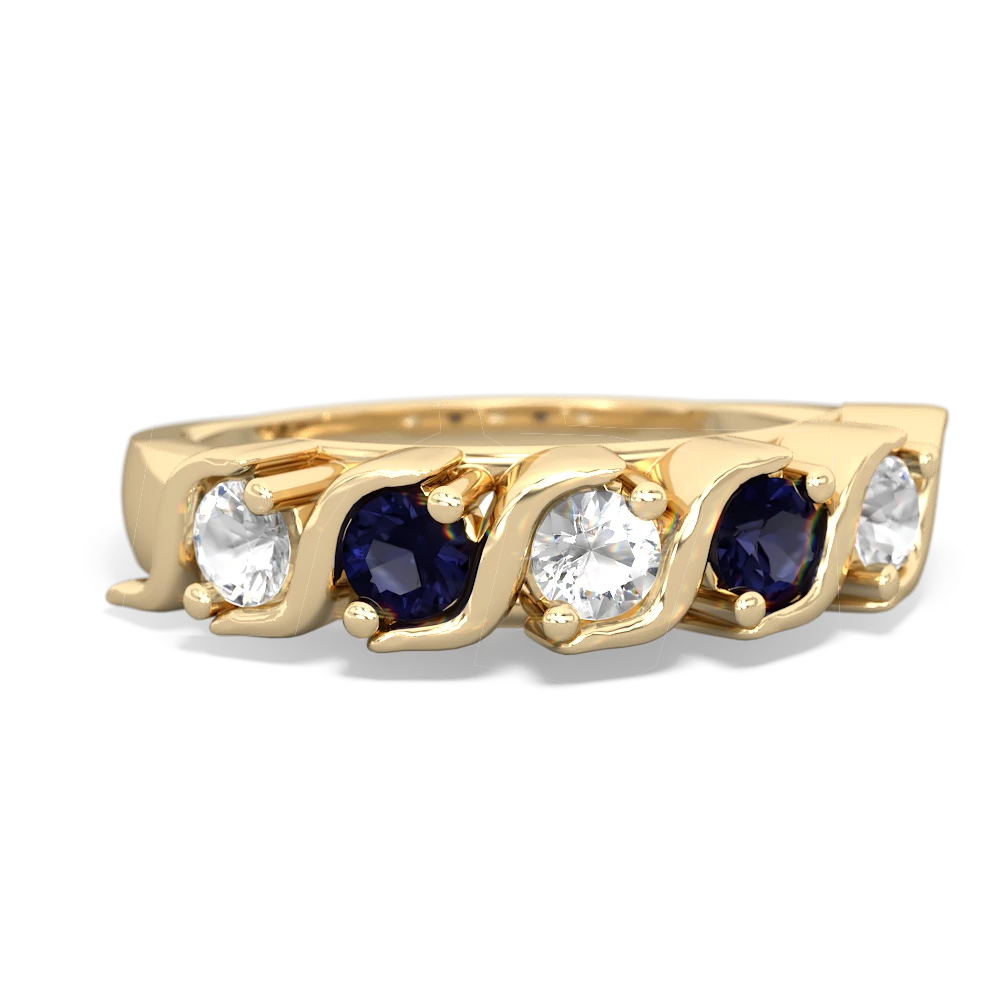 White Topaz Anniversary Band 14K Yellow Gold ring R2089