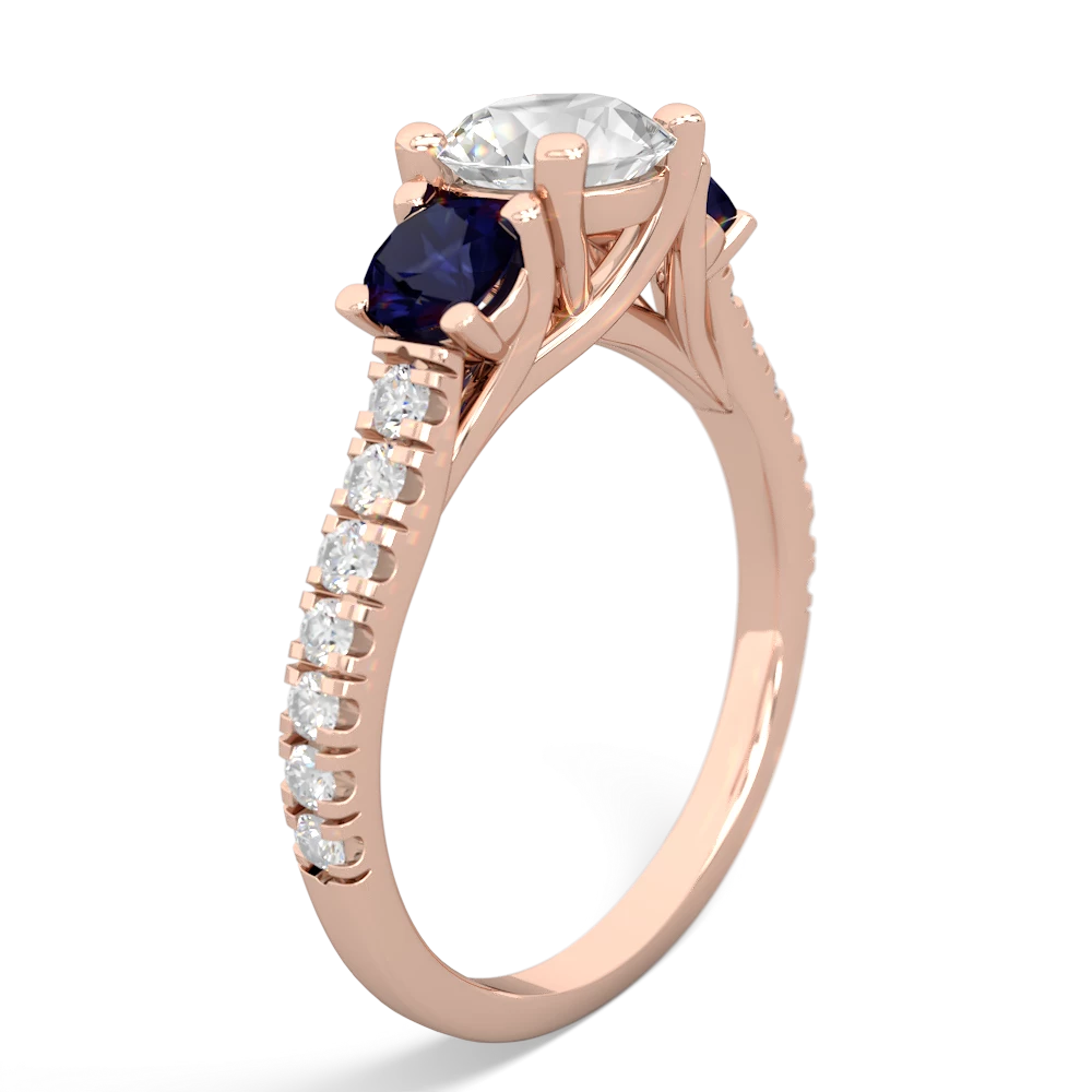 White Topaz Pave Trellis 14K Rose Gold ring R5500