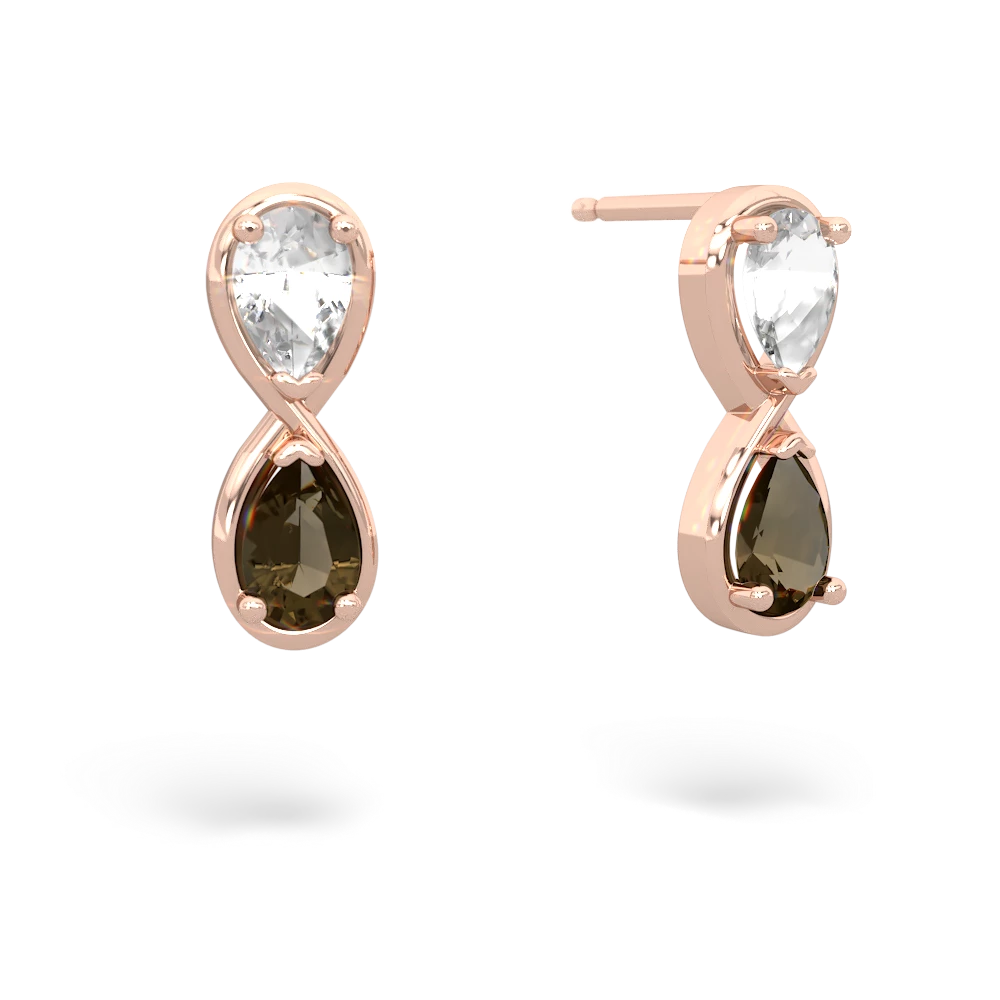 White Topaz Infinity 14K Rose Gold earrings E5050