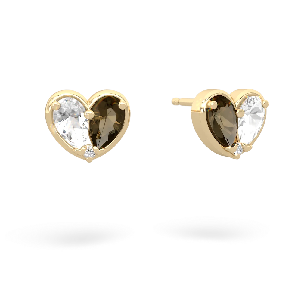 White Topaz 'Our Heart' 14K Yellow Gold earrings E5072