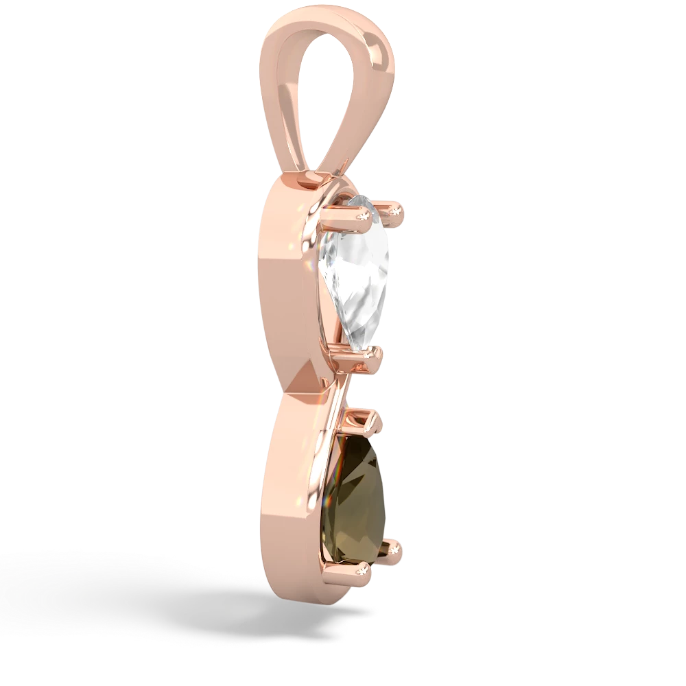 White Topaz Infinity 14K Rose Gold pendant P5050