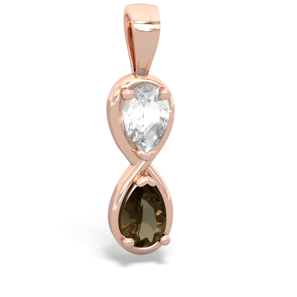 White Topaz Infinity 14K Rose Gold pendant P5050