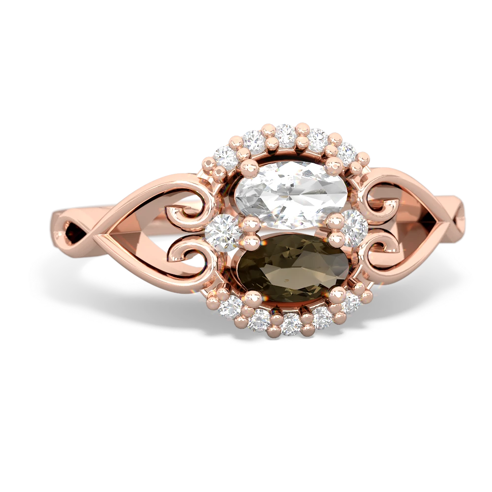 White Topaz Love Nest 14K Rose Gold ring R5860