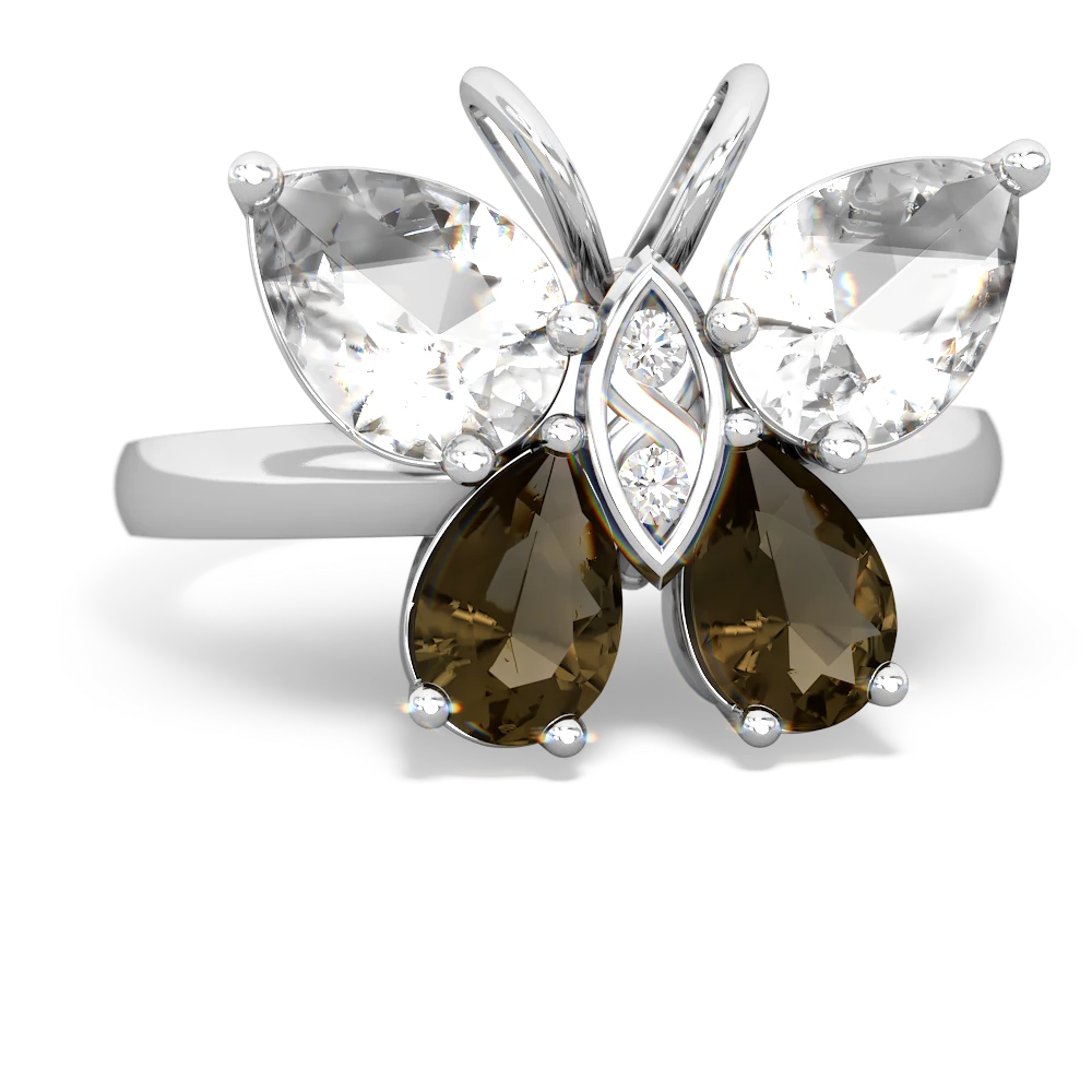 White Topaz Butterfly 14K White Gold ring R2215