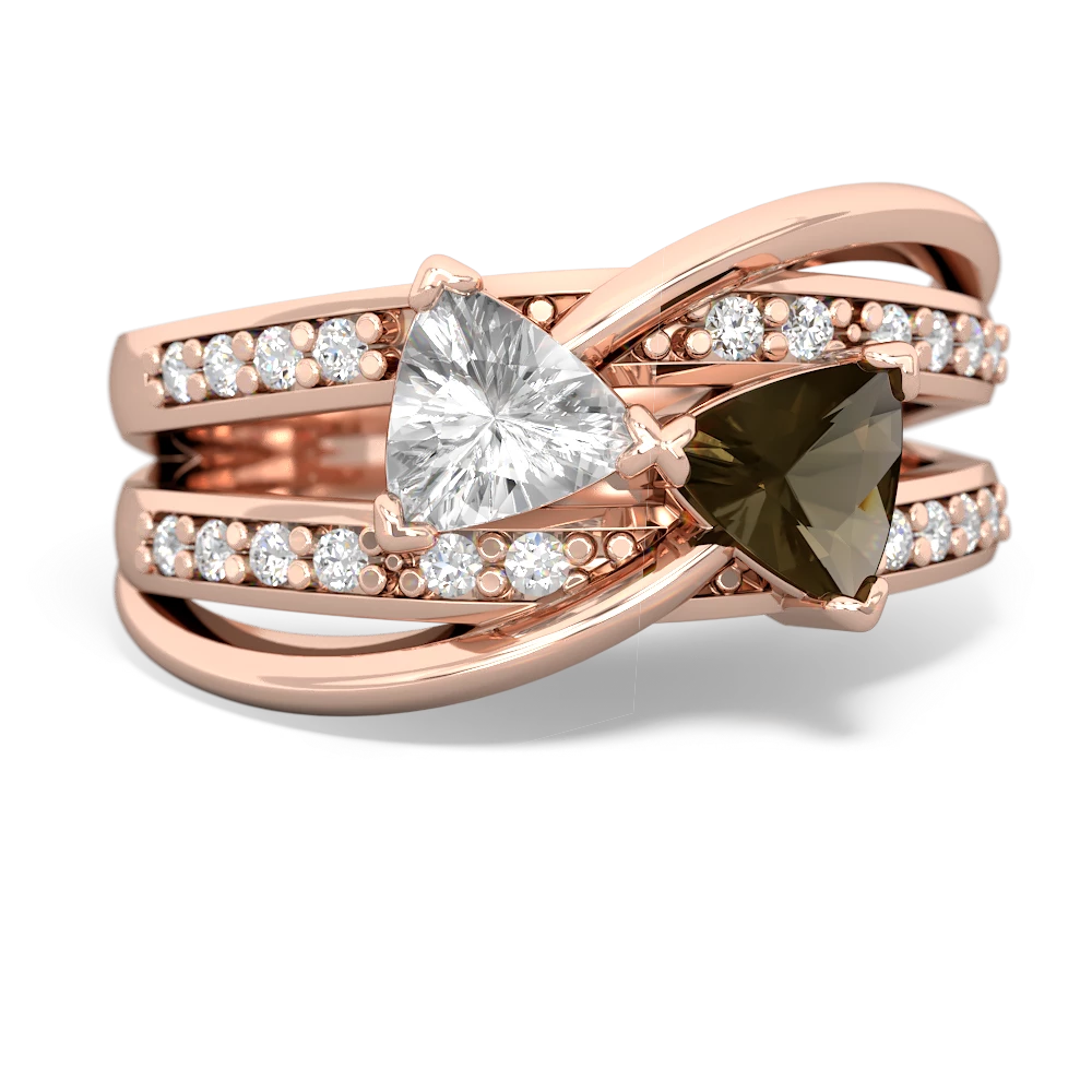 White Topaz Bowtie 14K Rose Gold ring R2360