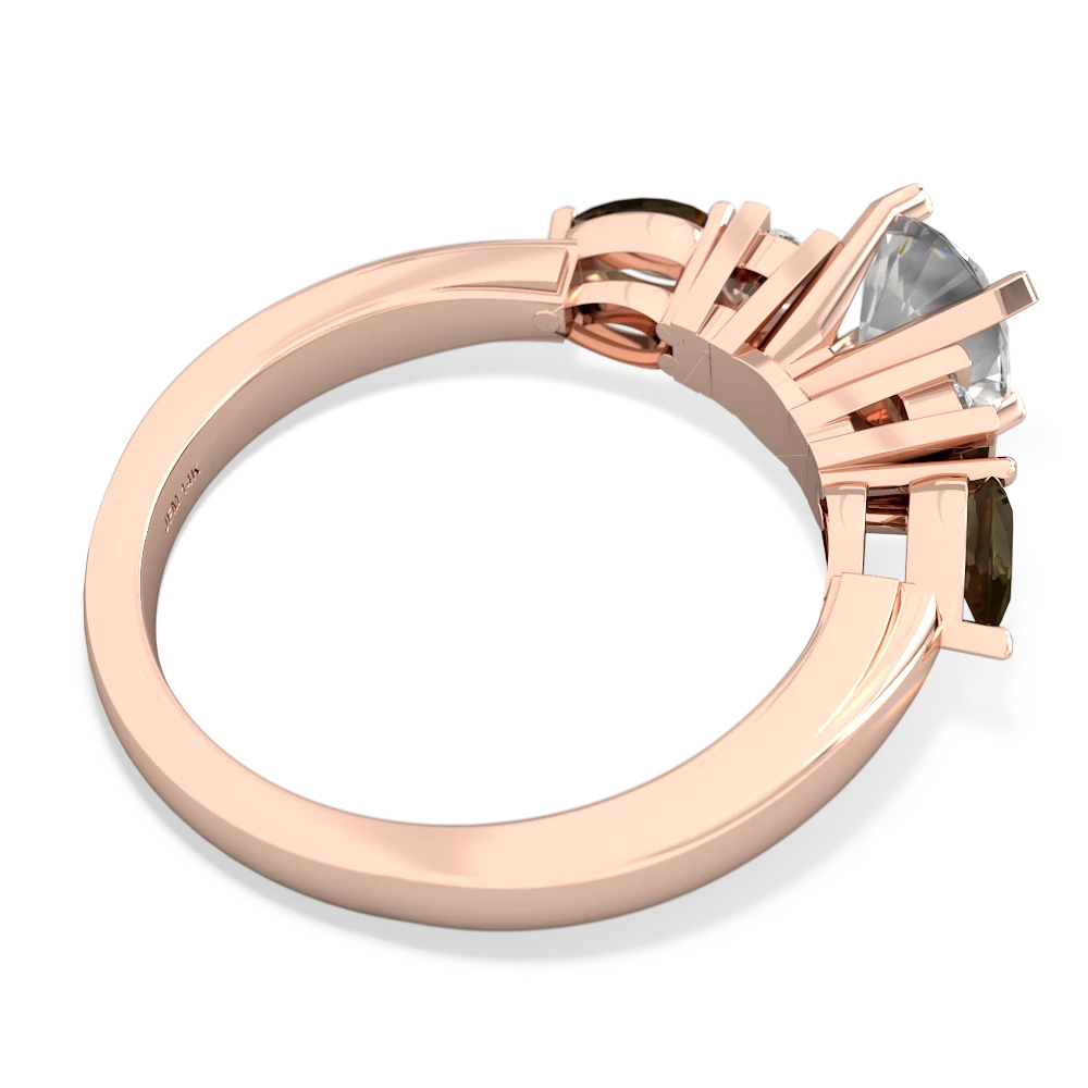 White Topaz 6Mm Round Eternal Embrace Engagement 14K Rose Gold ring R2005