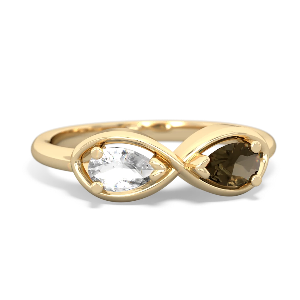 White Topaz Infinity 14K Yellow Gold ring R5050