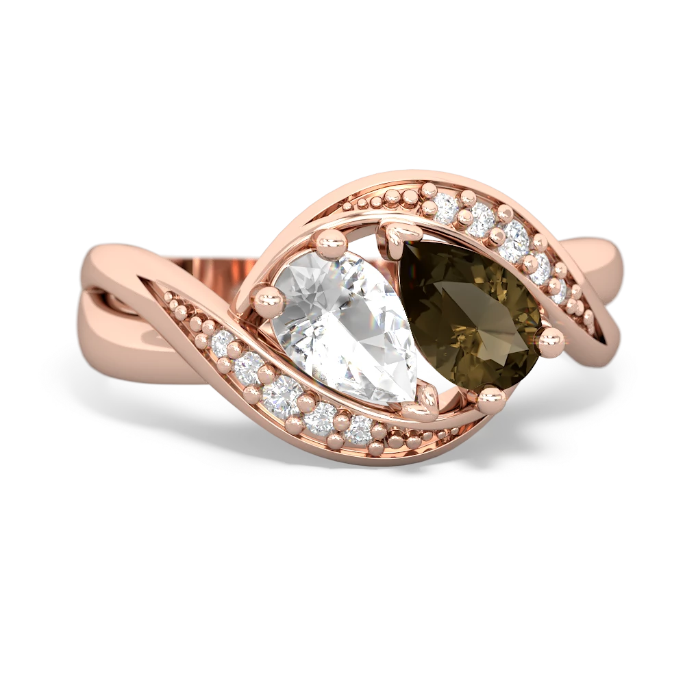 White Topaz Summer Winds 14K Rose Gold ring R5342