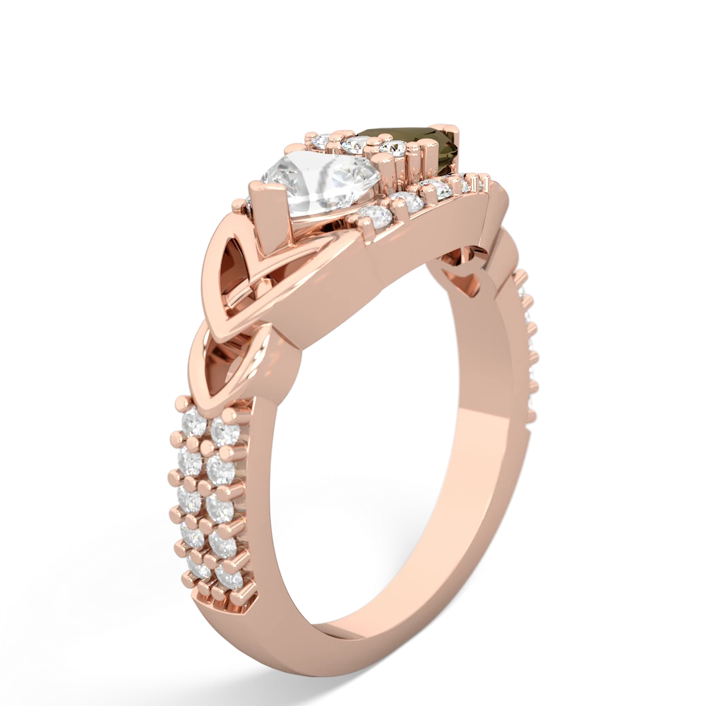 White Topaz Sparkling Celtic Knot 14K Rose Gold ring R2645