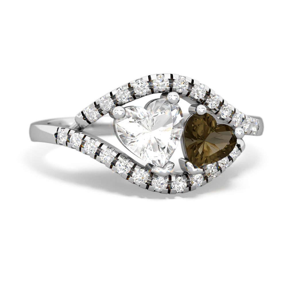 White Topaz Mother And Child 14K White Gold ring R3010