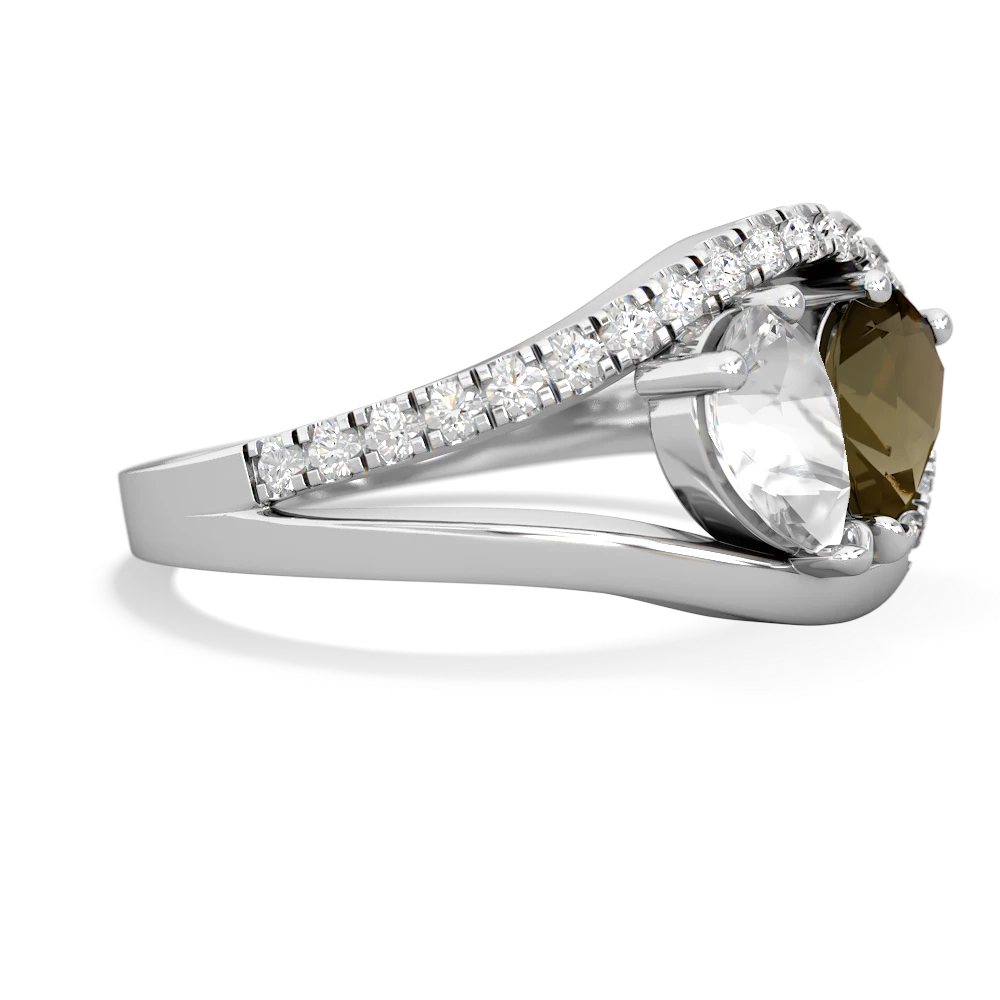White Topaz Nestled Heart Keepsake 14K White Gold ring R5650