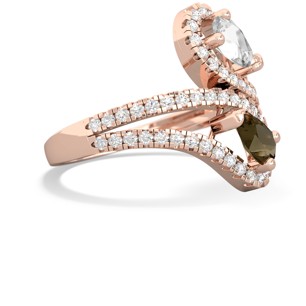 White Topaz Diamond Dazzler 14K Rose Gold ring R3000