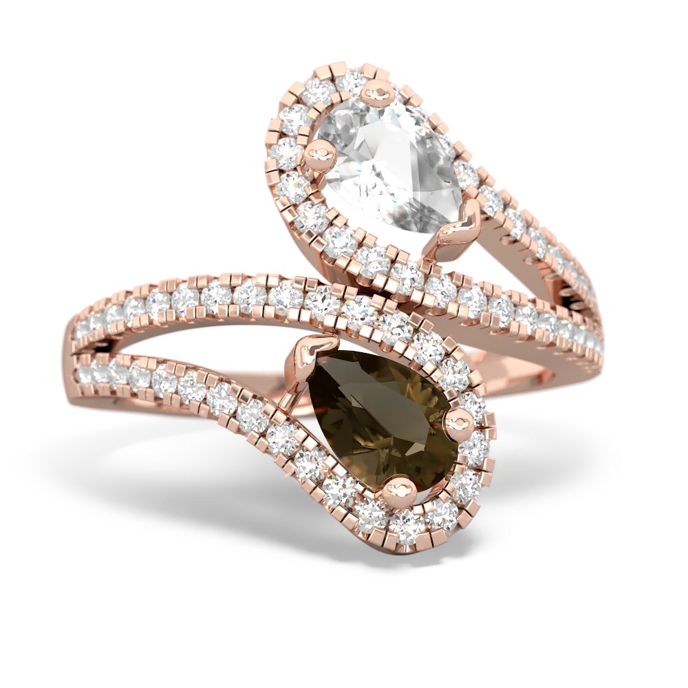 White Topaz Diamond Dazzler 14K Rose Gold ring R3000