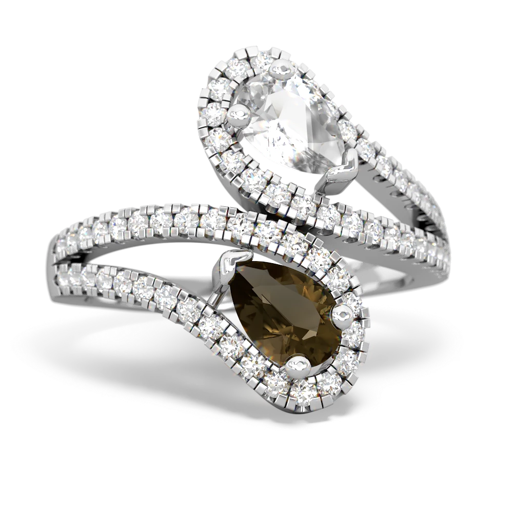 White Topaz Diamond Dazzler 14K White Gold ring R3000