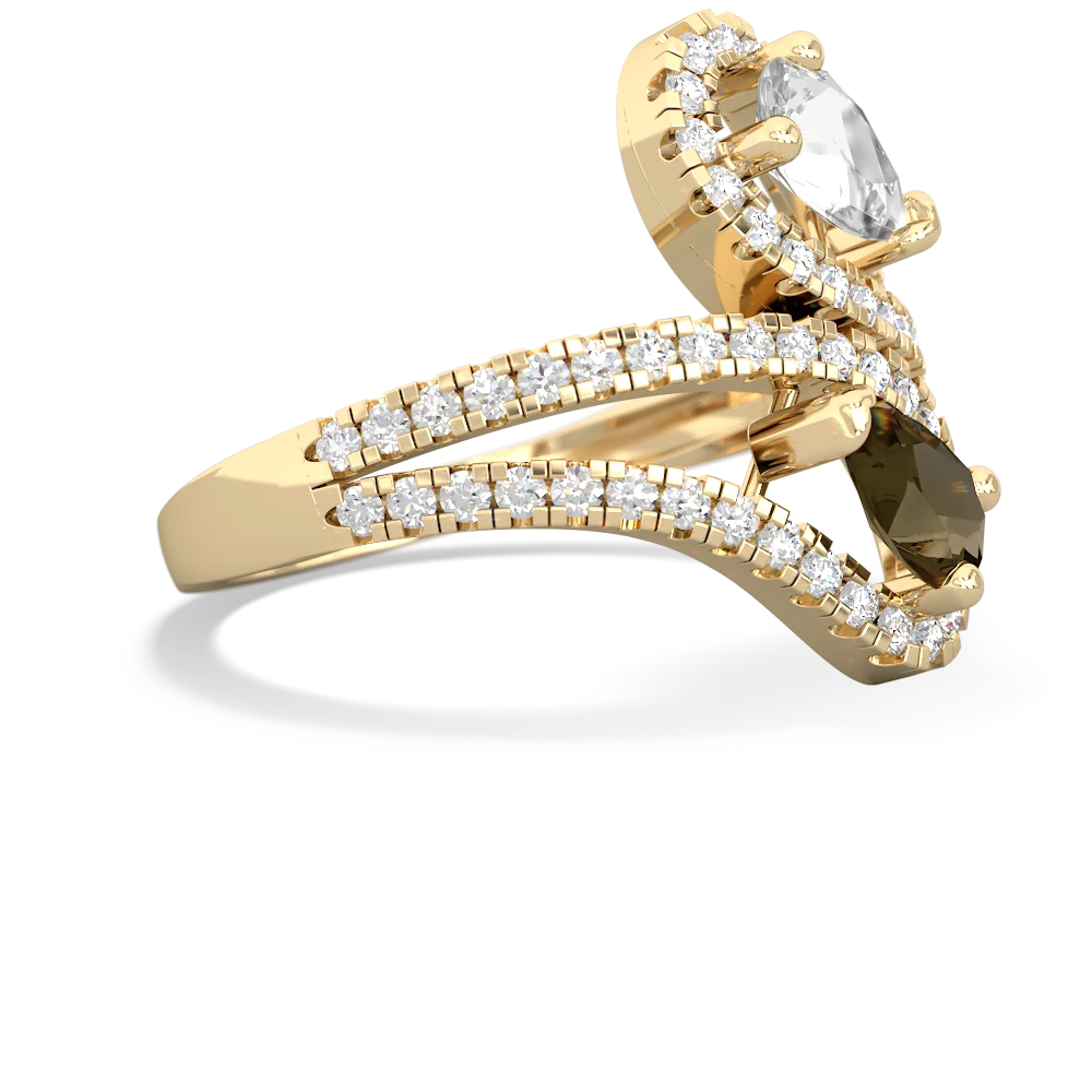 White Topaz Diamond Dazzler 14K Yellow Gold ring R3000